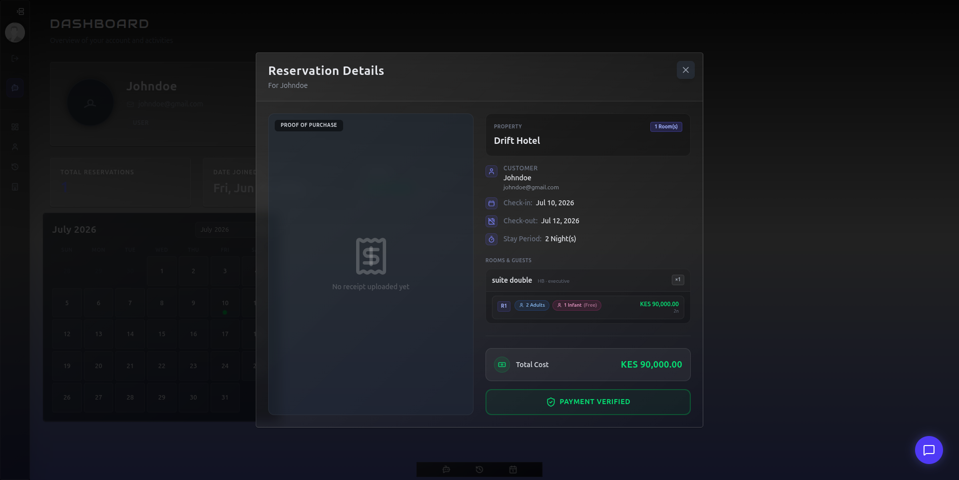 Upcoming reservations Calendar view Preview 2